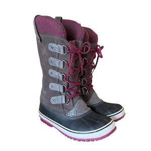 Sorel Joan of Arctic Knit II Winter Duck Boots Shale Grey Purple US 7